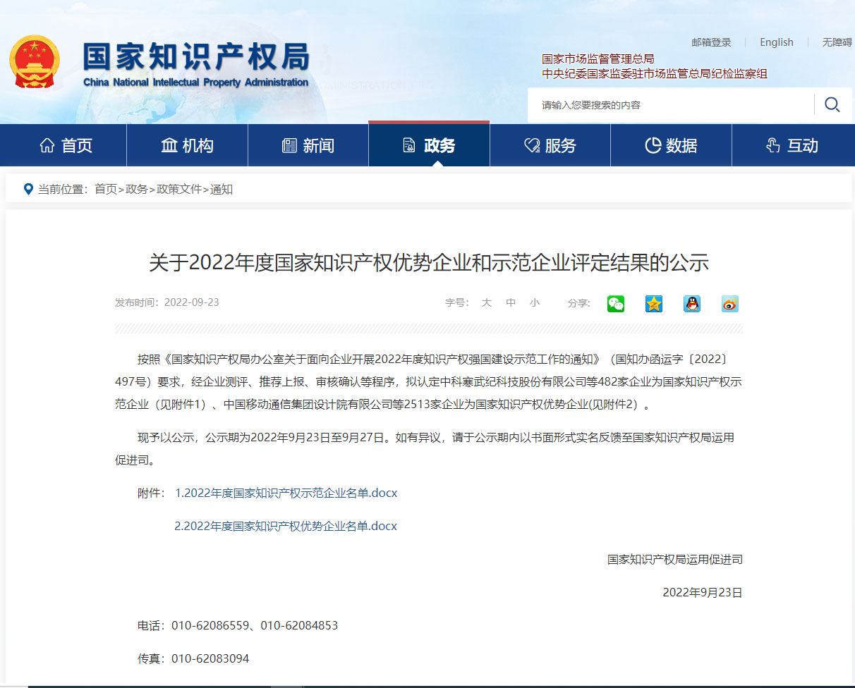 喜讯！！尊龙时凯荣获“2022年度国家知识产权优势企业”称号